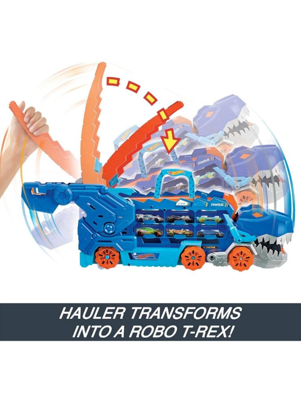 Ultimate T-Rex Transporter Toy Car Track Set - Dino Hauler with Race Track - Picture 4 of 8